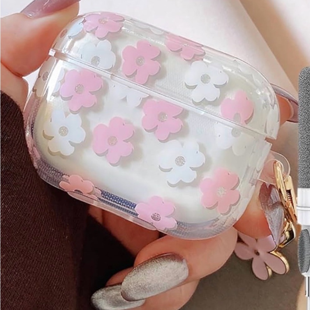 Floral Pink and White AirPod Pro Case